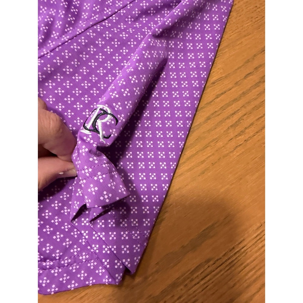 FootJoy Purple Performance Golf Polo Men's ProDry Med Geometric Pattern EXC - Picture 2 of 2